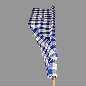 Wool Tartan Plaid Blue Red White Roll of Fabric 1.7 yards by 2.7 yards 5x8 feet